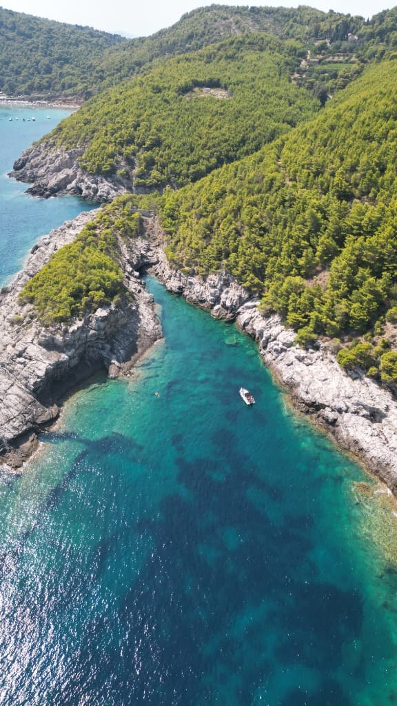 Cinematic Adriatic coastline view