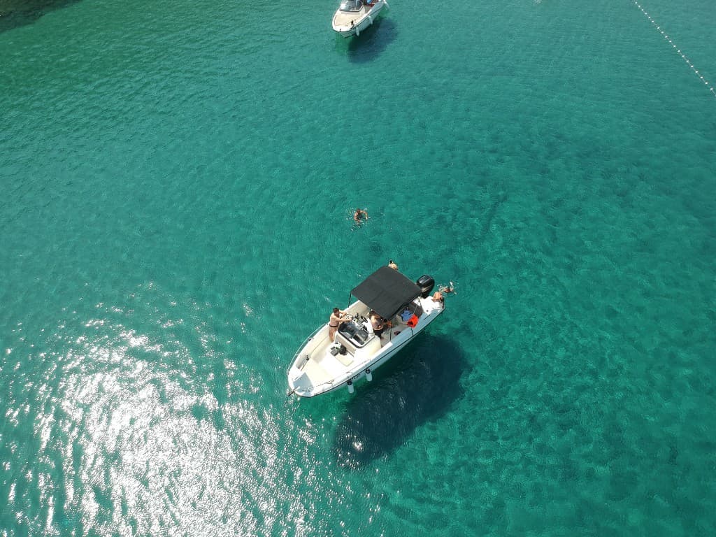 Evening swim stop during a sunset cruise