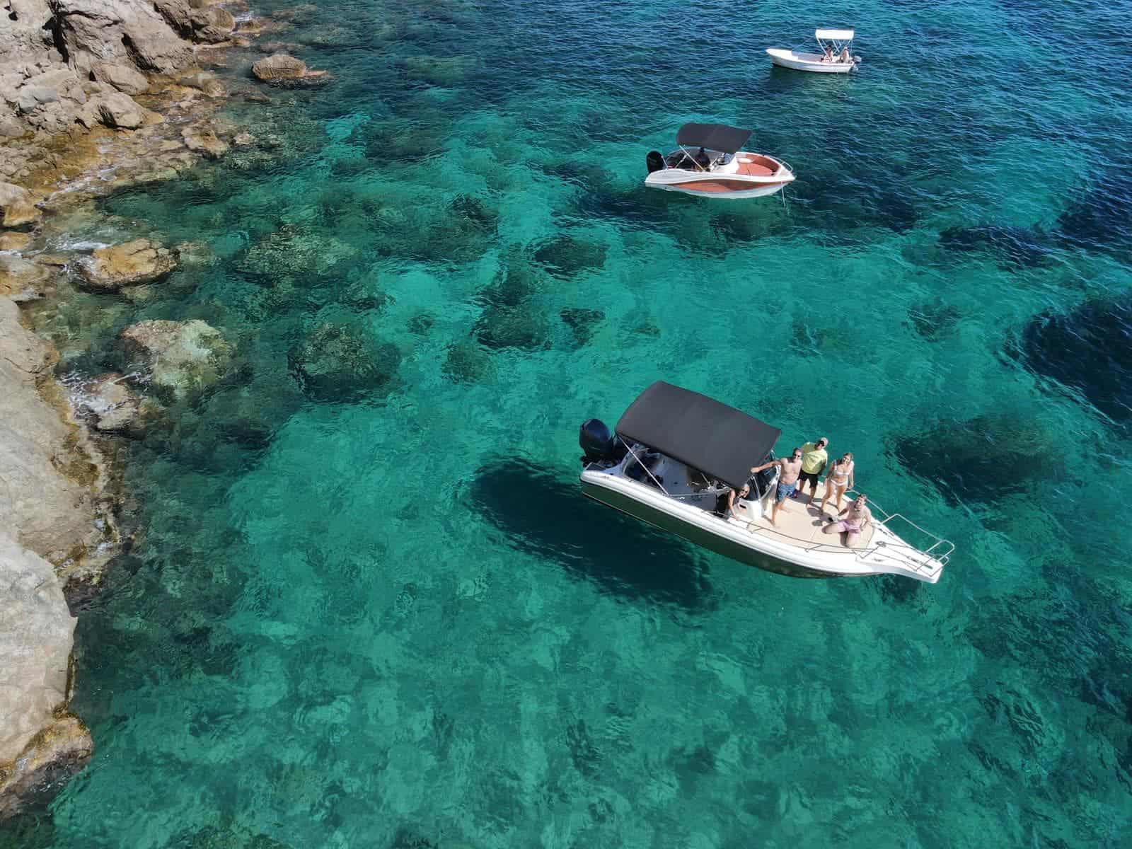 Sea cave along the rocky Adriatic coastline